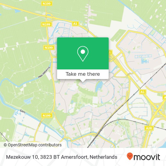 Mezekouw 10, 3823 BT Amersfoort map