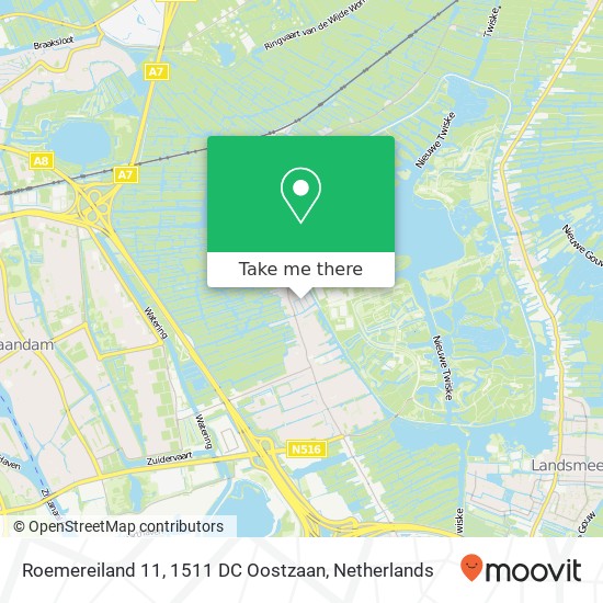 Roemereiland 11, 1511 DC Oostzaan map