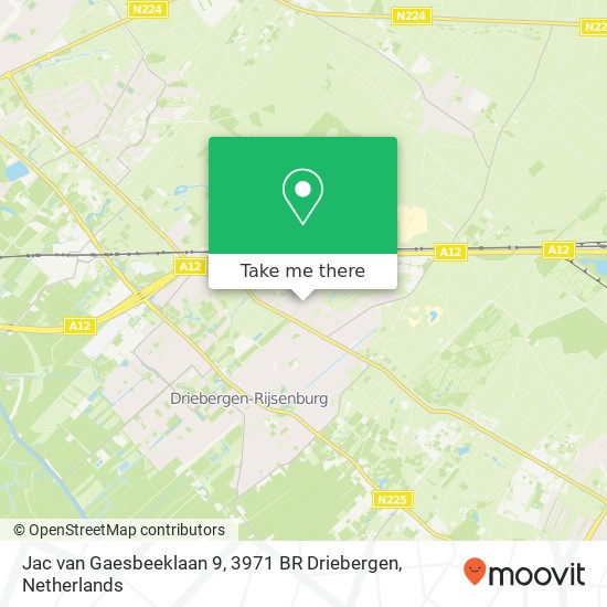 Jac van Gaesbeeklaan 9, 3971 BR Driebergen Karte