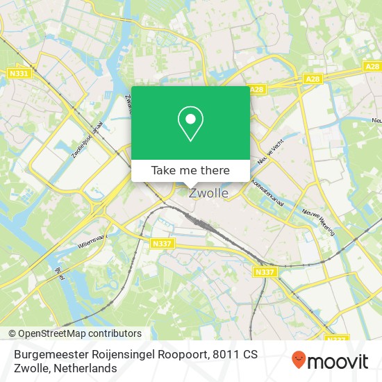 Burgemeester Roijensingel Roopoort, 8011 CS Zwolle Karte