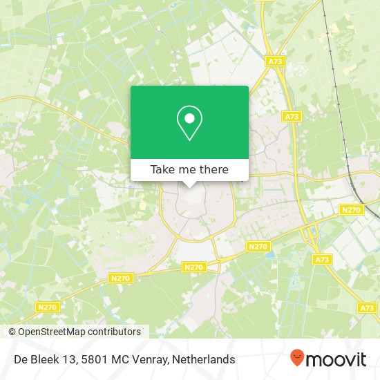 De Bleek 13, 5801 MC Venray map