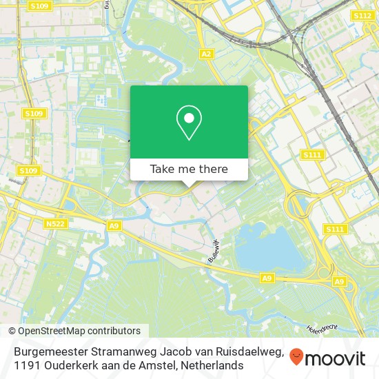 Burgemeester Stramanweg Jacob van Ruisdaelweg, 1191 Ouderkerk aan de Amstel map