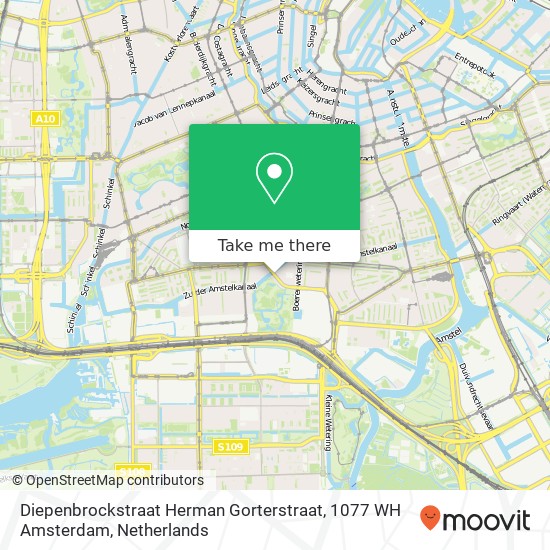 Diepenbrockstraat Herman Gorterstraat, 1077 WH Amsterdam map
