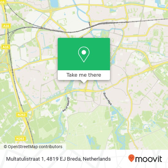 Multatulistraat 1, 4819 EJ Breda Karte