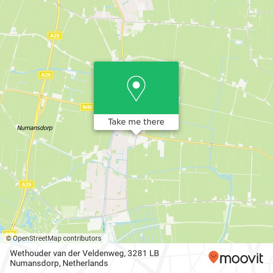 Wethouder van der Veldenweg, 3281 LB Numansdorp map