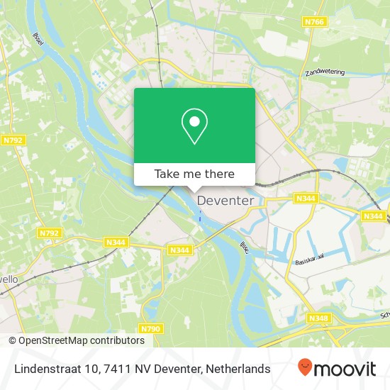 Lindenstraat 10, 7411 NV Deventer map