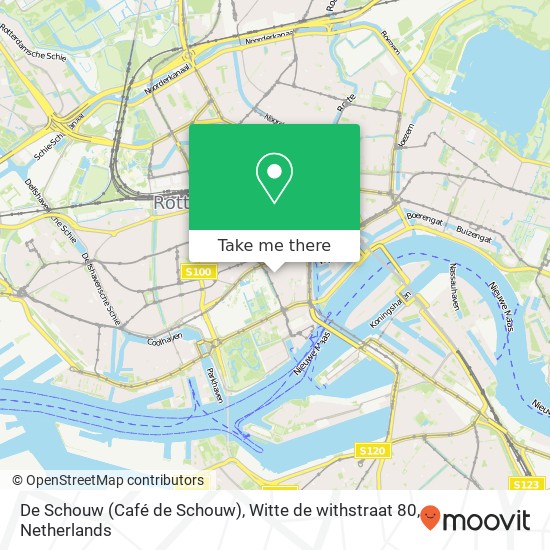 De Schouw (Café de Schouw), Witte de withstraat 80 map