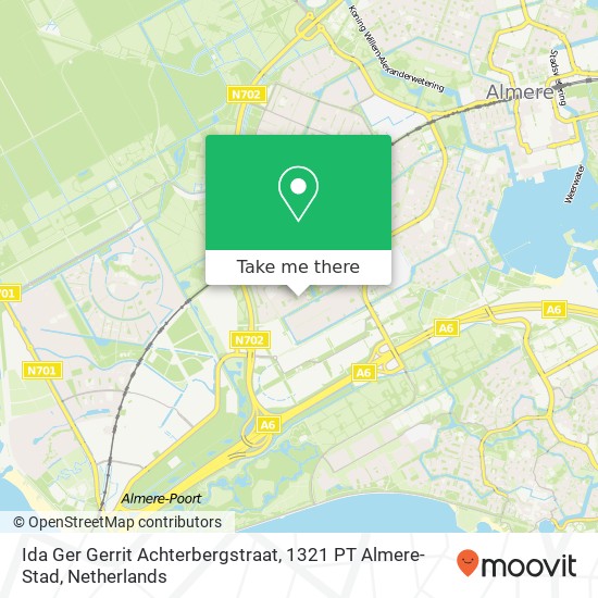 Ida Ger Gerrit Achterbergstraat, 1321 PT Almere-Stad Karte