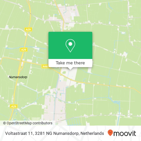 Voltastraat 11, 3281 NG Numansdorp Karte