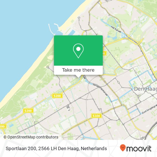 Sportlaan 200, 2566 LH Den Haag map