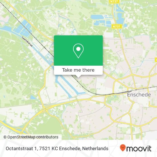 Octantstraat 1, 7521 KC Enschede Karte