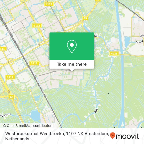 Westbroekstraat Westbroekp, 1107 NK Amsterdam map
