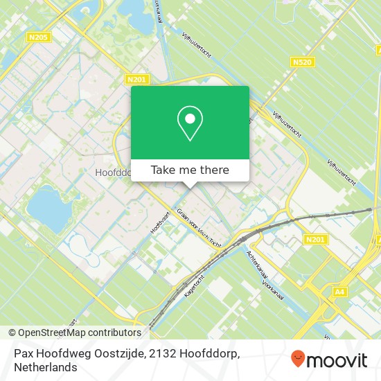 Pax Hoofdweg Oostzijde, 2132 Hoofddorp map