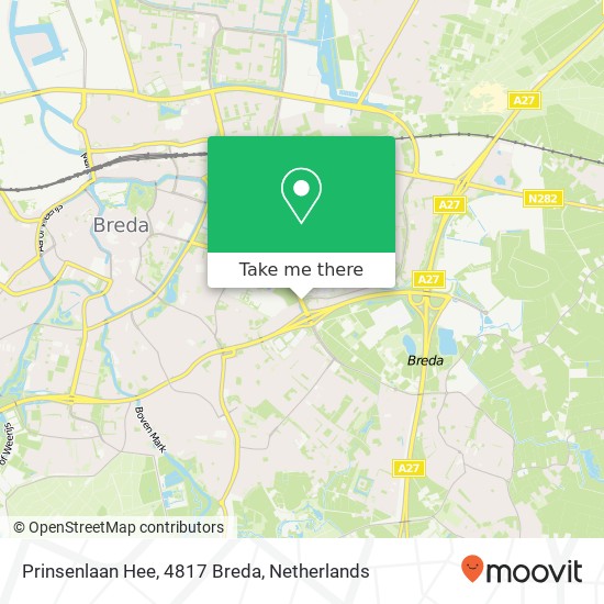 Prinsenlaan Hee, 4817 Breda Karte