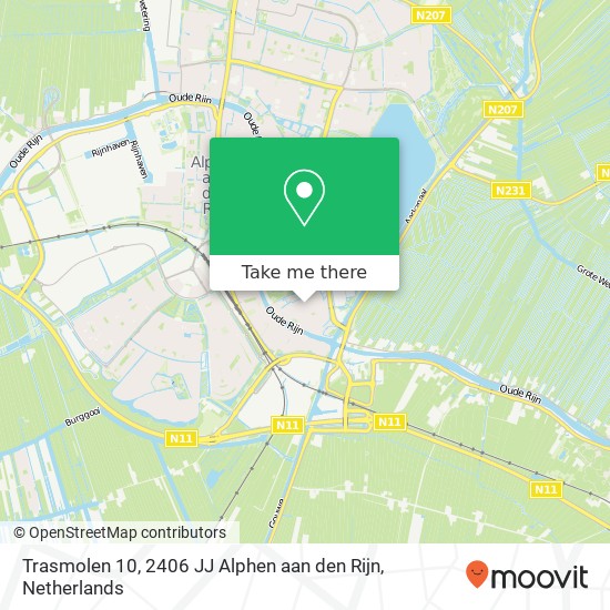 Trasmolen 10, 2406 JJ Alphen aan den Rijn map