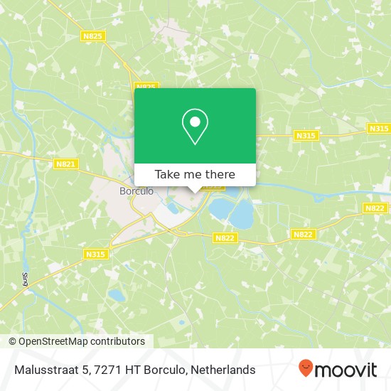 Malusstraat 5, 7271 HT Borculo map