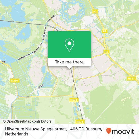 Hilversum Nieuwe Spiegelstraat, 1406 TG Bussum map