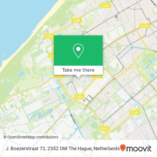 J. Boezerstraat 72, 2552 DM The Hague map