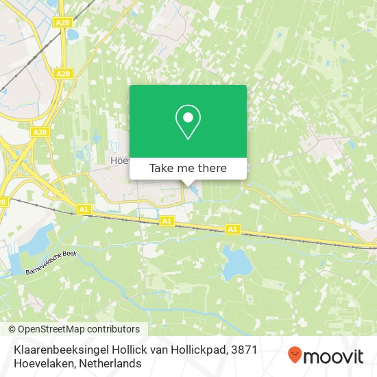 Klaarenbeeksingel Hollick van Hollickpad, 3871 Hoevelaken Karte