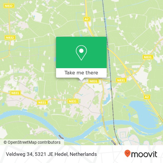 Veldweg 34, 5321 JE Hedel map