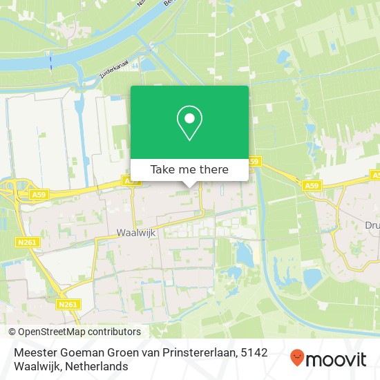 Meester Goeman Groen van Prinstererlaan, 5142 Waalwijk map