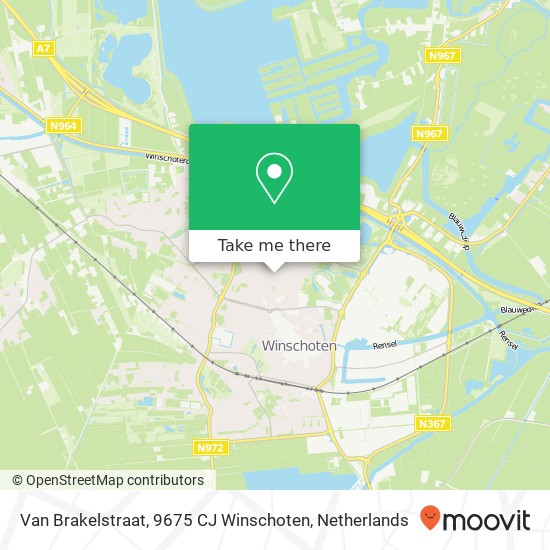 Van Brakelstraat, 9675 CJ Winschoten map