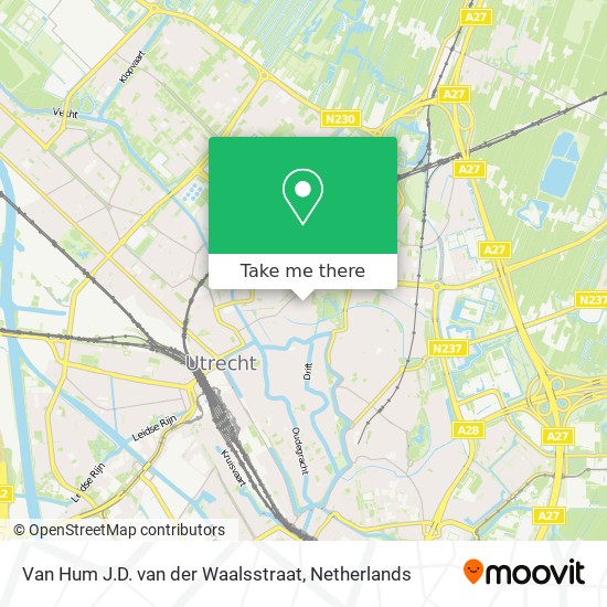 Van Hum J.D. van der Waalsstraat map