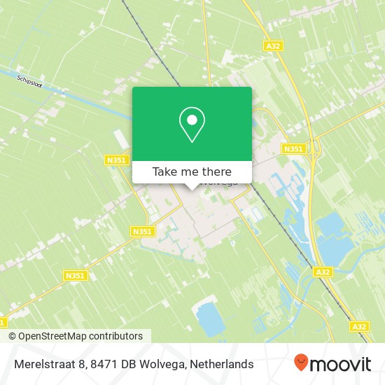 Merelstraat 8, 8471 DB Wolvega map