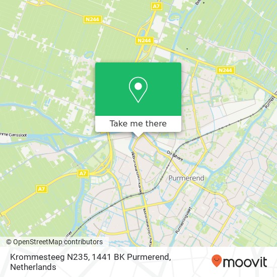 Krommesteeg N235, 1441 BK Purmerend Karte