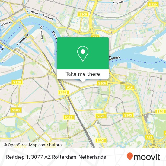 Reitdiep 1, 3077 AZ Rotterdam map