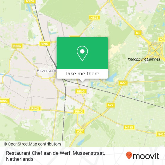 Restaurant Chef aan de Werf, Mussenstraat map