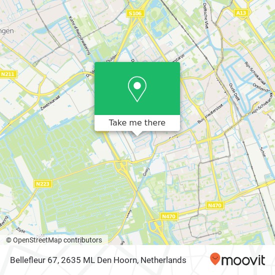 Bellefleur 67, 2635 ML Den Hoorn map