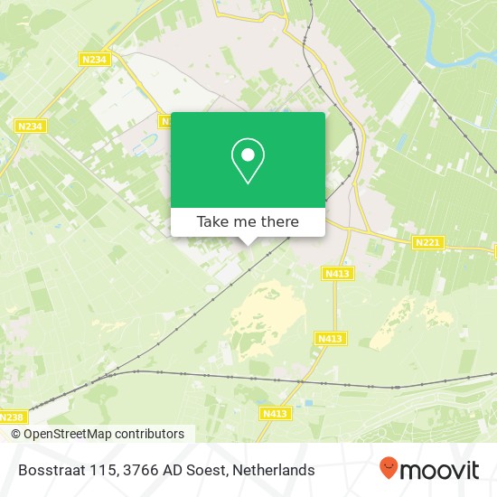 Bosstraat 115, 3766 AD Soest Karte