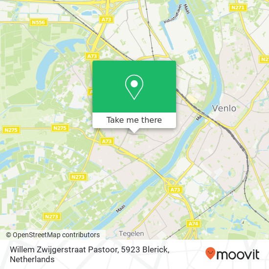 Willem Zwijgerstraat Pastoor, 5923 Blerick map