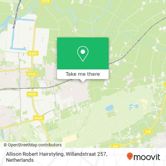 Allison Robert Hairstyling, Willandstraat 257 map