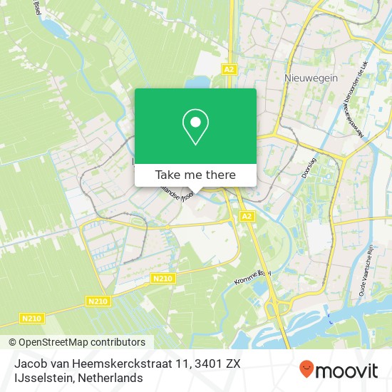 Jacob van Heemskerckstraat 11, 3401 ZX IJsselstein Karte