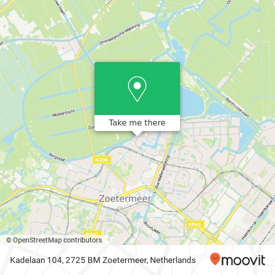 Kadelaan 104, 2725 BM Zoetermeer Karte