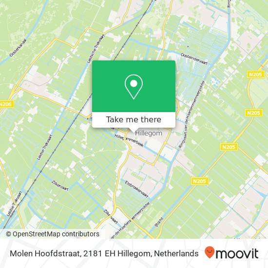 Molen Hoofdstraat, 2181 EH Hillegom map