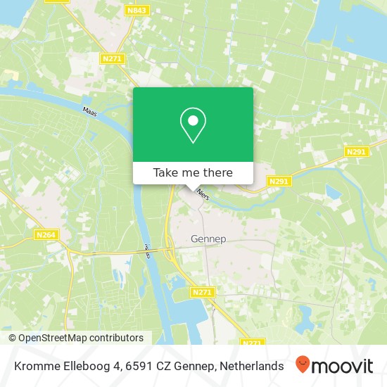 Kromme Elleboog 4, 6591 CZ Gennep map