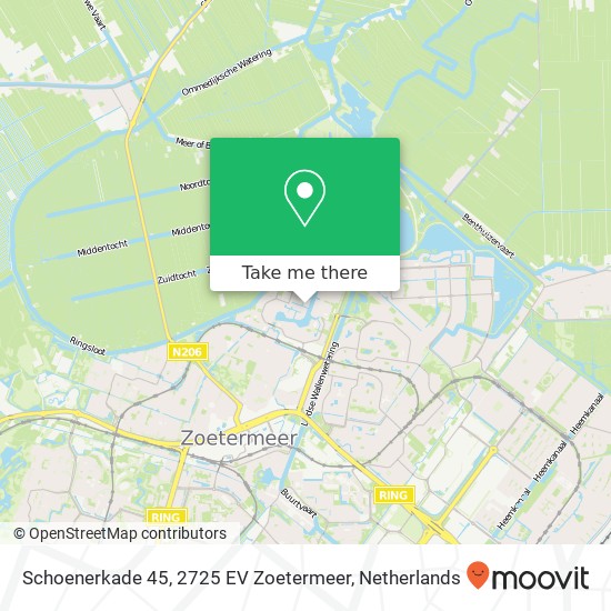 Schoenerkade 45, 2725 EV Zoetermeer map