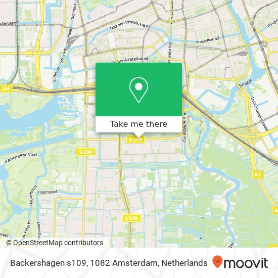 Backershagen s109, 1082 Amsterdam map