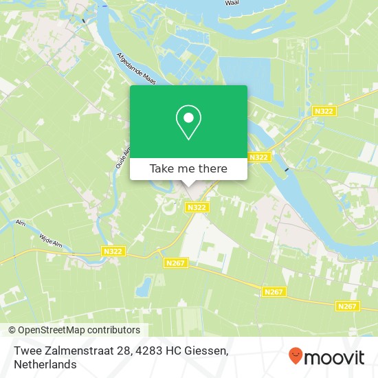 Twee Zalmenstraat 28, 4283 HC Giessen map