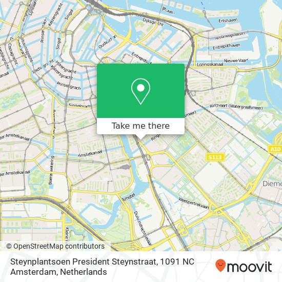 Steynplantsoen President Steynstraat, 1091 NC Amsterdam map