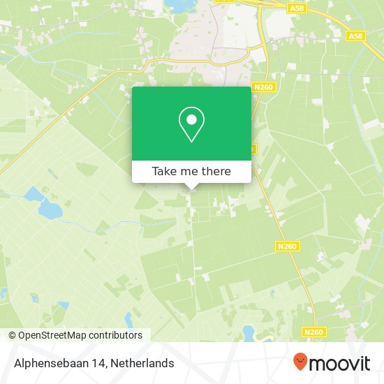 Alphensebaan 14, 5126 PR Gilze Karte