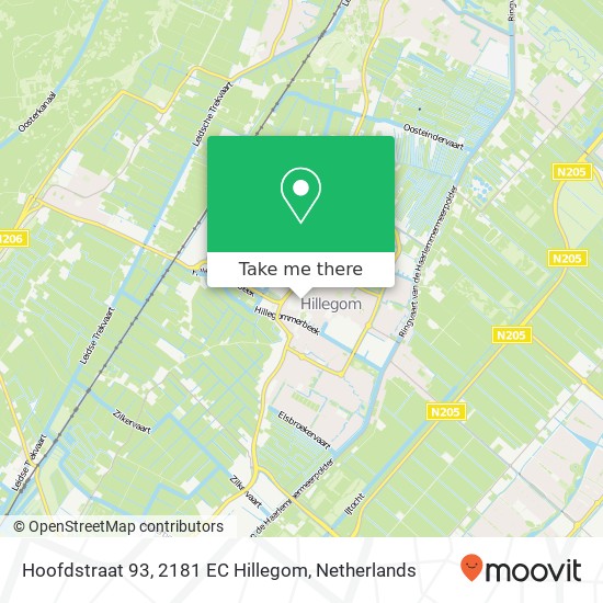 Hoofdstraat 93, 2181 EC Hillegom map