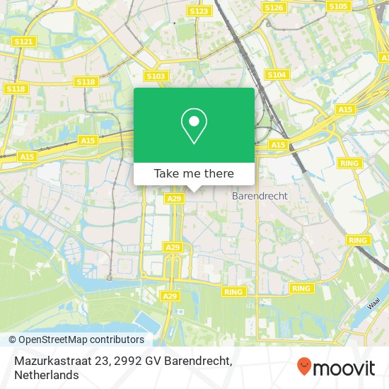 Mazurkastraat 23, 2992 GV Barendrecht map