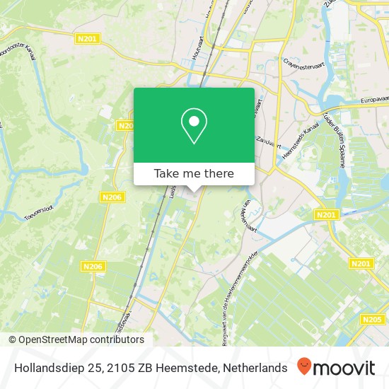 Hollandsdiep 25, 2105 ZB Heemstede map