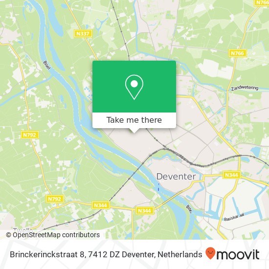 Brinckerinckstraat 8, 7412 DZ Deventer Karte