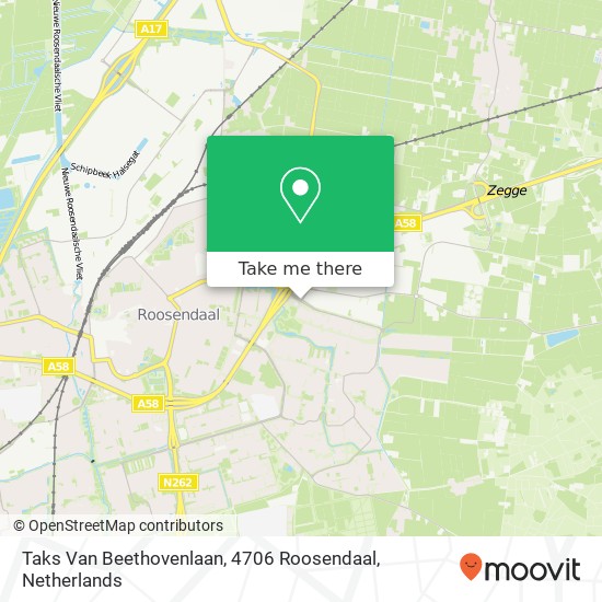 Taks Van Beethovenlaan, 4706 Roosendaal Karte