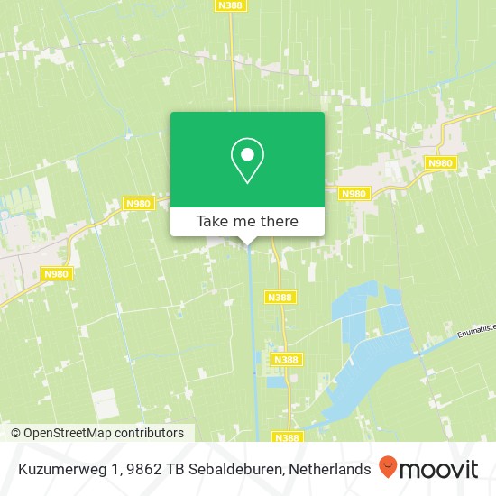 Kuzumerweg 1, 9862 TB Sebaldeburen Karte